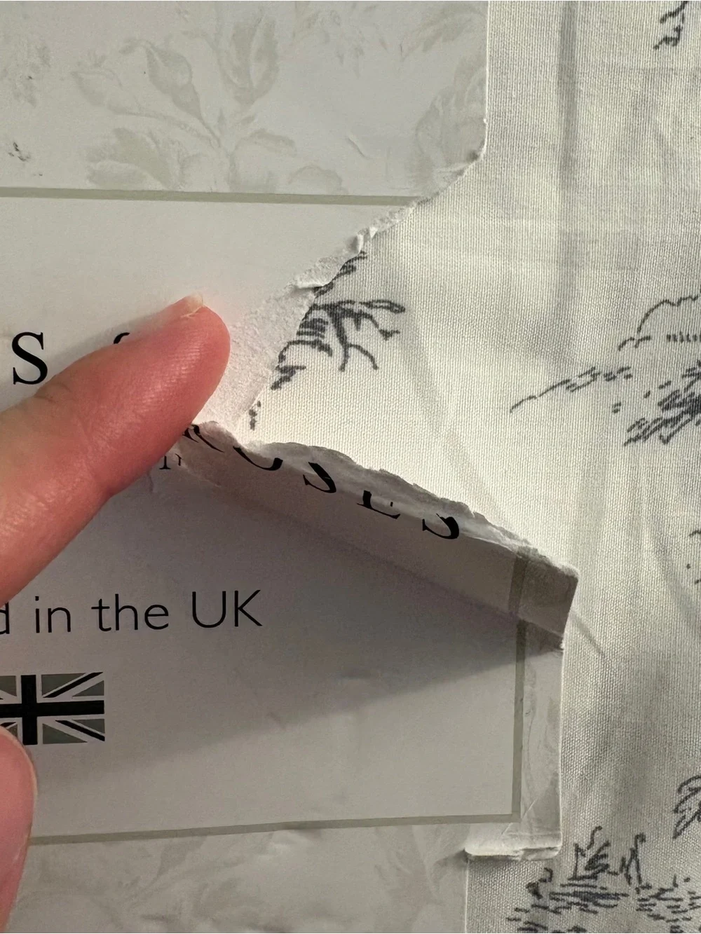 Cabbages & Roses LONDON Country Toile Slate Grey 4-Piece King Sheet Set NEW